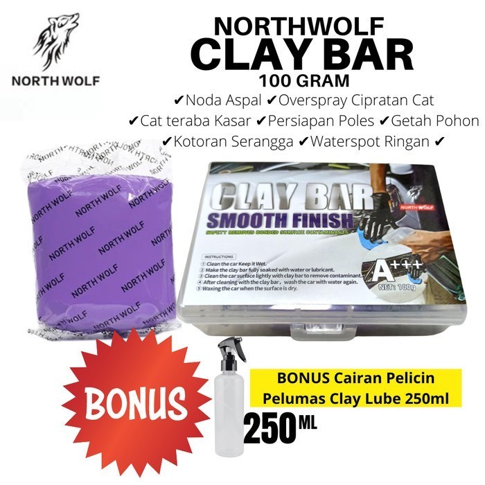 North Wolf Clay Bar 100gr, Northwolf claybar poles pad Overspray A+++