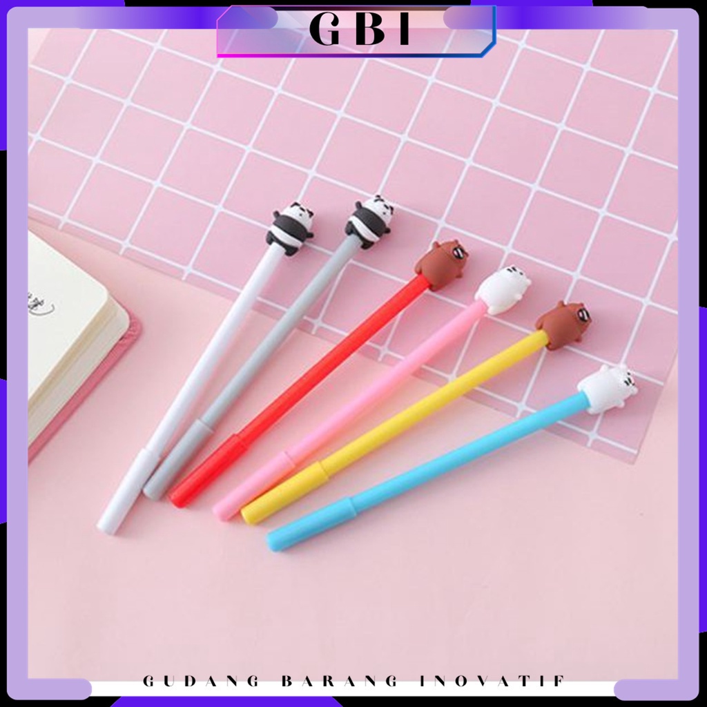 

GBI Pena Gel Karakter Bare Bear Pulpen Bears Pen Motif Karakter Beruang Lucu Stationary Alat Tulis Sekolah Kantor ATK Murah