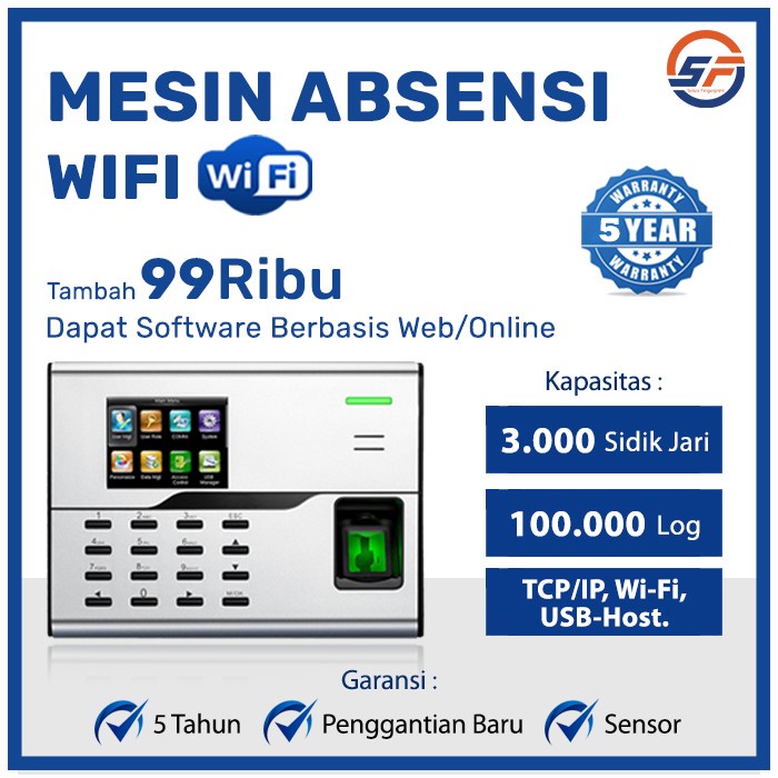 BEST QUALTY Mesin Absensi Wifi Mesin Absen Fingerprint ICON WIFI Original