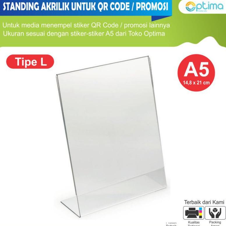 Diskon Standing Akrilik A5 Untuk Qr Code Scan Qris 2023