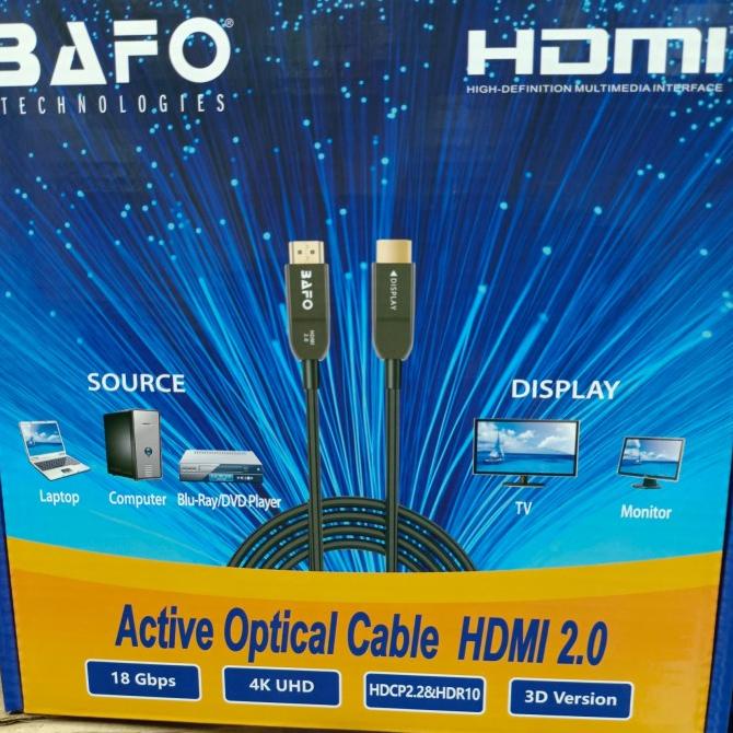Bafo Kabel Hdmi Fiber Optic 50Meter V2.0 4K Aktif