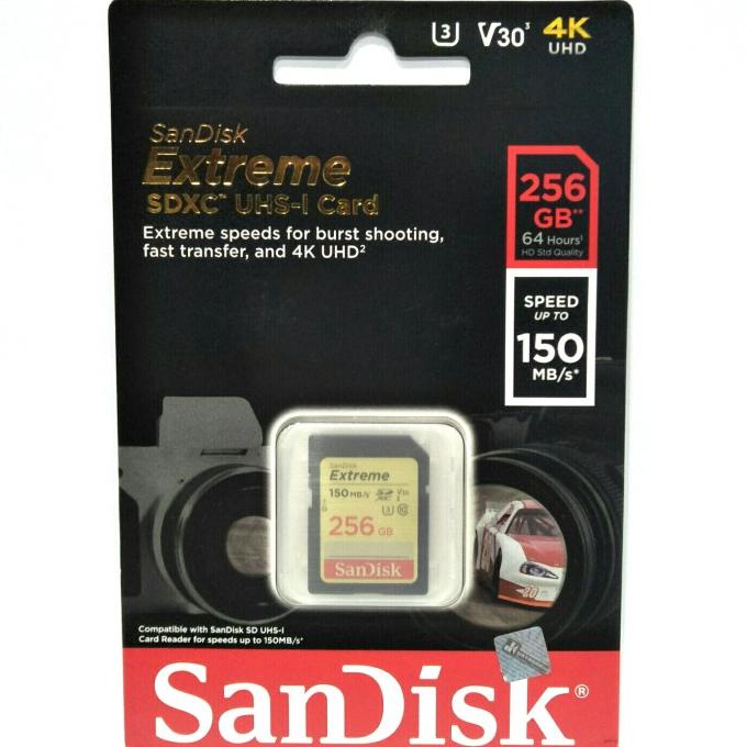 SANDISK sdcard EXTREME 256 GB 90 MB/S / EXTREME 256GB 90 MBPS CLASS 10