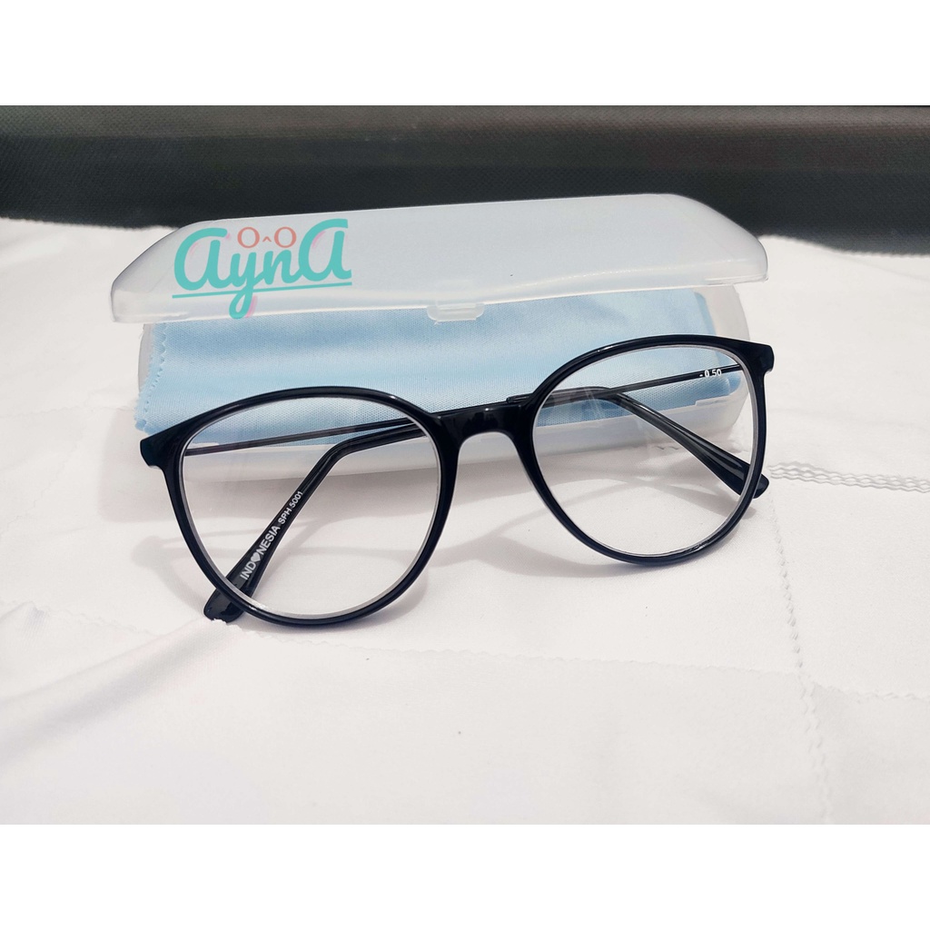 H501 Kacamata Minus Cat Eye Wanita Bahan Bingkai Plastik Tangkai Besi Ukuran Normal sd -4.00 - Cat e