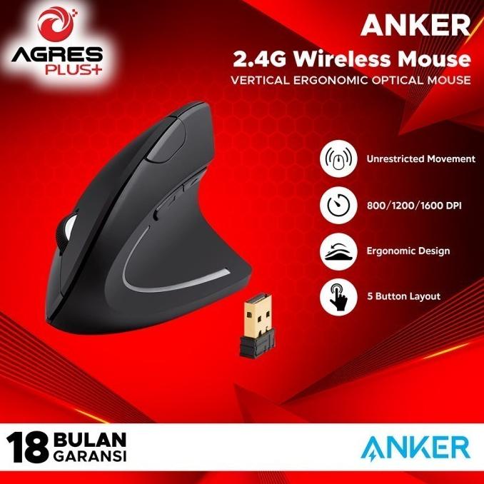ANKER Wireless Vertical Ergonomic Mouse Super DPI A7852