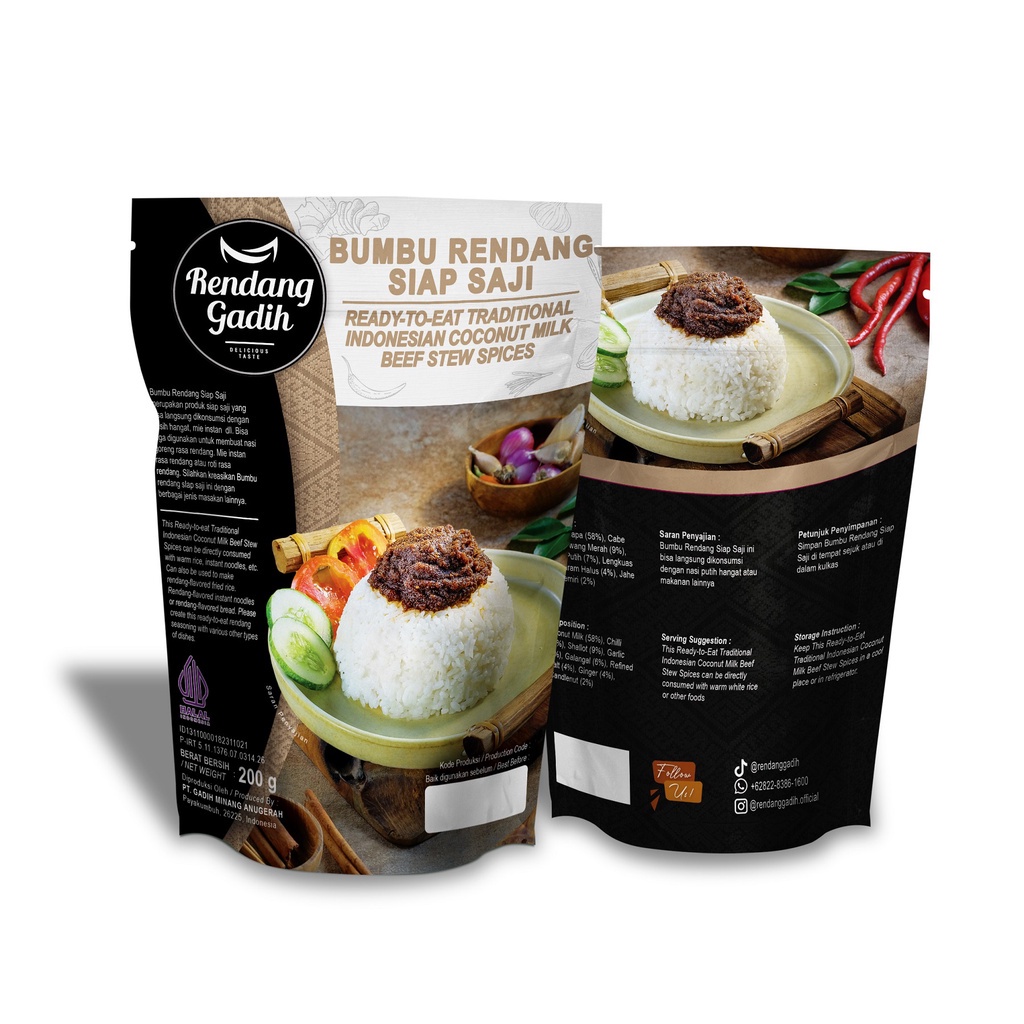 

Bumbu Rendang Siap Saji 200gr Rendang Gadih