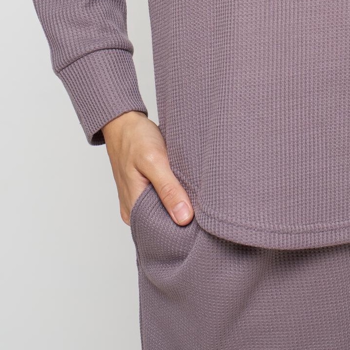 BIG SALE. SETELAN WANITA / ONE SET WAFLE VIRAL WANITA LENGAN PANJANG / WAFLE UNIQLO