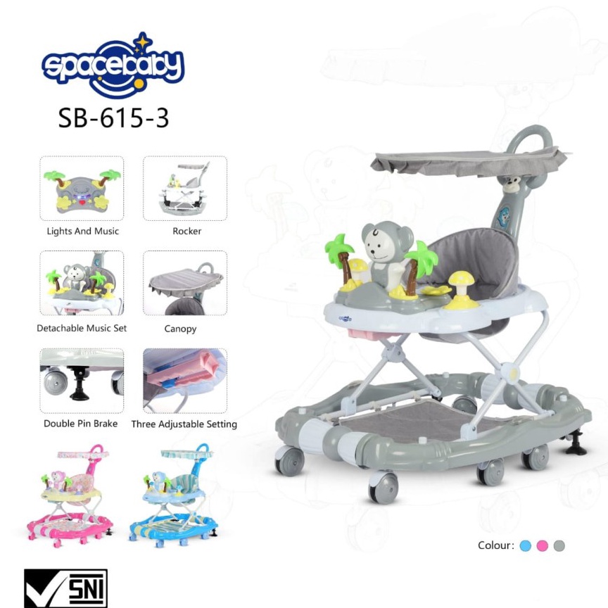 SIAP KIRIM. Baby walker spacebaby SB 611-3 612-3 613-3 615-3 618-3 space baby alat belajar jalan ana