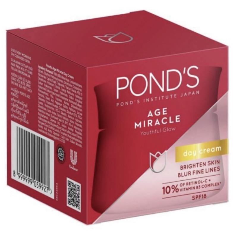 Terlaris Ponds Age Miracle Day & Night  Youthful Glow / Cream Siang & Malam 10Gr Wxy