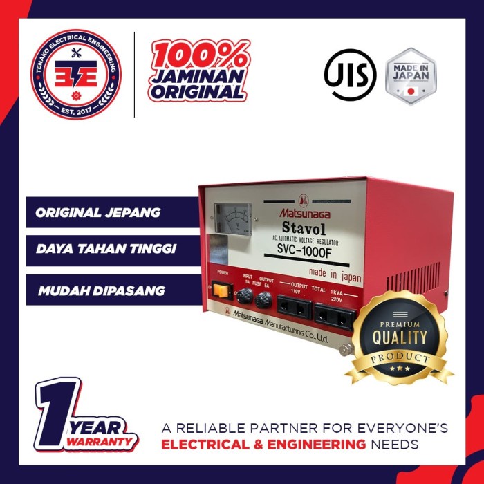 Terlaris Stabilizer 1000 Watt Stavol Matsunaga Svc-1000F Original Made In Japan