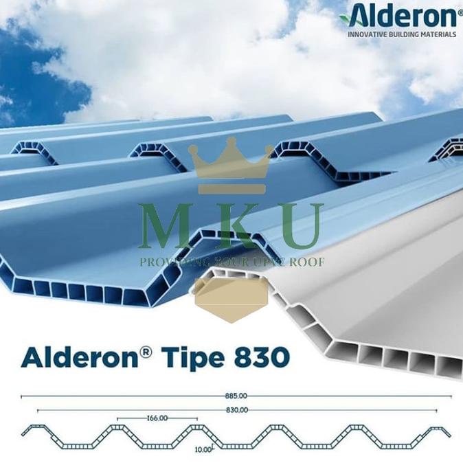 Atap uPVC Alderon -830 10 mm (Warna Semi Transparan / Translucent)