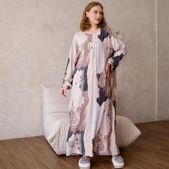 DASTER LONGDRESS JUMBO ETNIK BUNGA/DASTER LENGAN PANJANG/BAJU BUSUI/