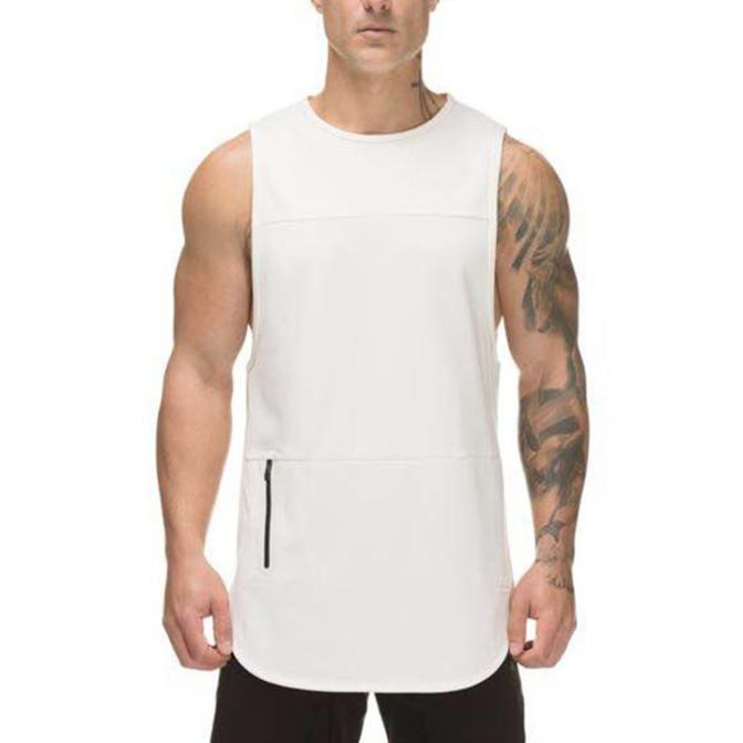 Dry Fit Tank Top Pria Hitam Putih
