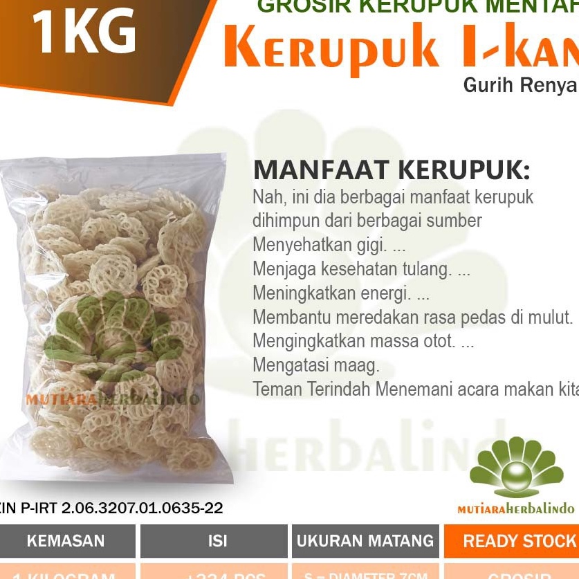 

✲Diskon 6WTO0 kerupuk ikan mentah putih bulat gurih renyah garing merk AS 1000gr G80 ➴Diskon