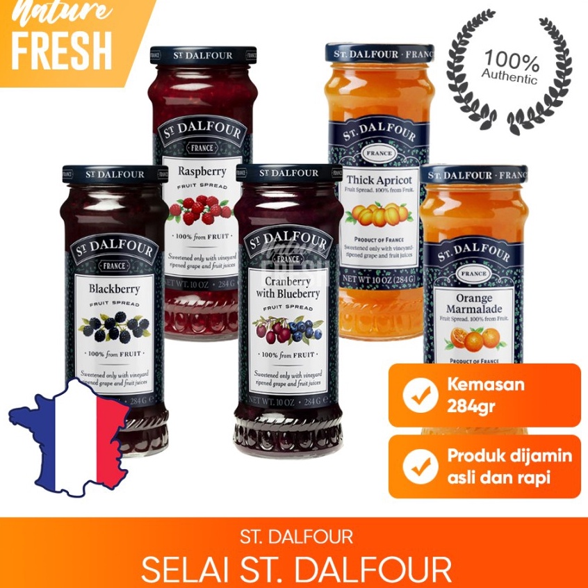 

❉Serba Murah NBKAU Selai St Dalfour All Varian IMPORT France 284 gr - Raspberry/ Strawberry/ Blueberry F56 ➽Murah