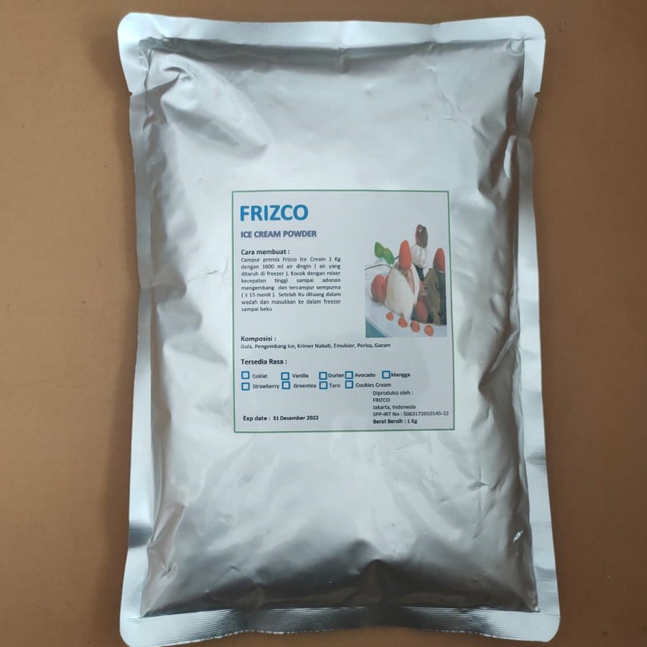 

GRTK5482 Terbaru 3.3 Ice Cream DURIAN Frizco 1kg Instant Powder Bubuk Es Krim duren 1000gr