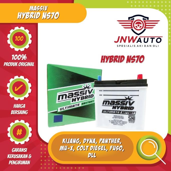 Promo Bulan Ini Aki Mobil Massiv Hybrid Ns70 - Kijang, Dyna, Colt Diesel, Fuso, Mu-X