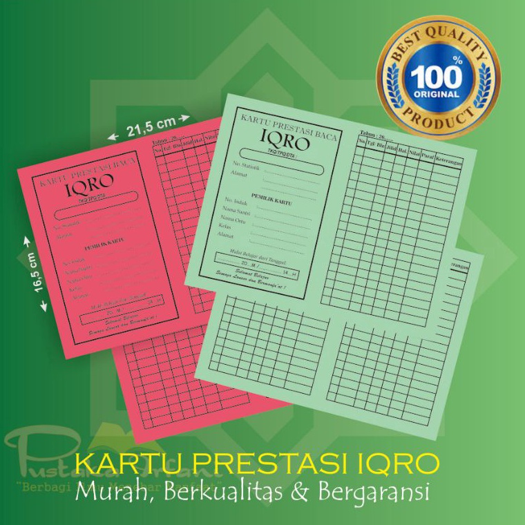 

✶Terbaru✭➝ J66GG KARTU PRESTASI IQRO 1pack (50 Lembar) D41 ➾Baru