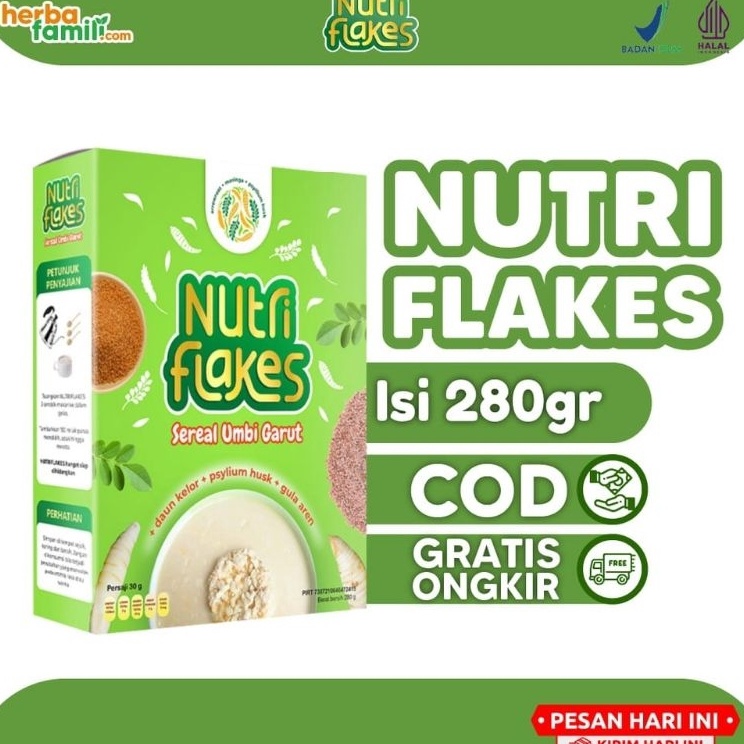 

TERLARIS BRANDS FESTIVAL TERLARIS!!! Nutriflakes Sereal Umbi Garut Untuk Asam Lambung Gerd Maag Mag Diet Turunkan Berat Badan Original !
