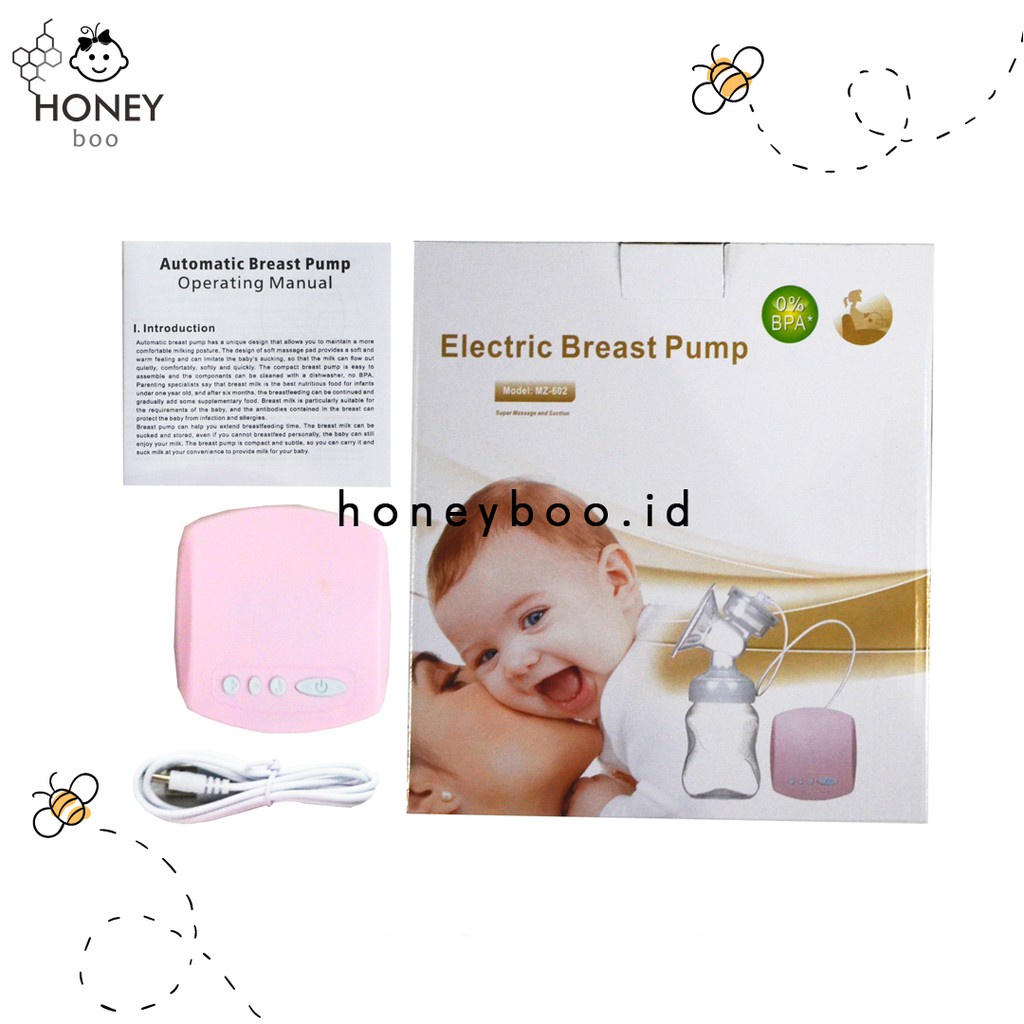 WW9 HONEY BOO - POMPA ASI AMAN BREAST PUMP SINGLE AUTOMATIC BPA FREE BKC