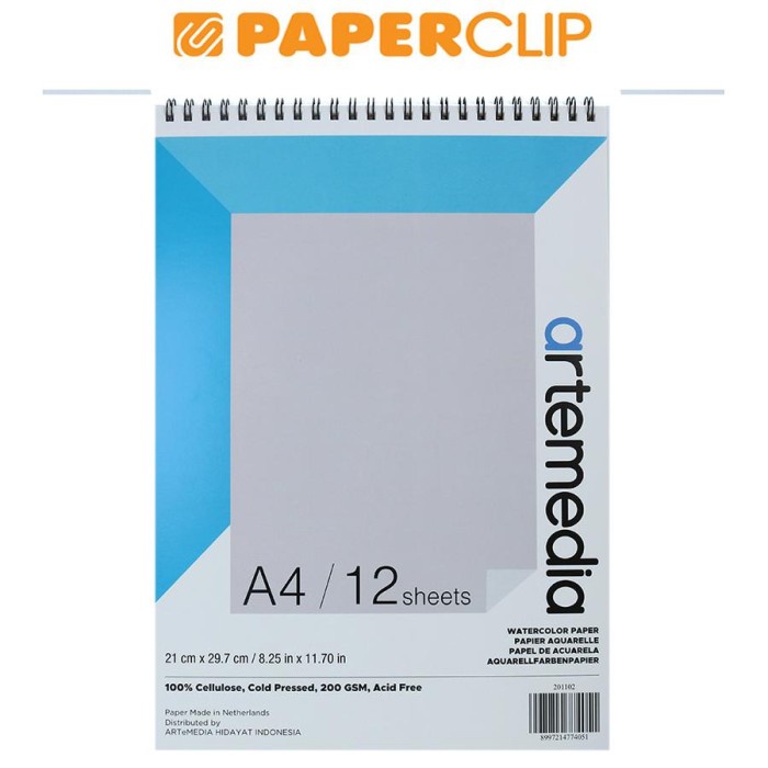 

Terlaris Buku Gambar Watercolor Pad Artemedia A4 200Gsm 12S 201102
