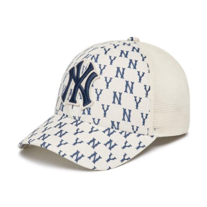 Topi MLB NY New York Yankees Monogram Cream 100% Authentic - Original