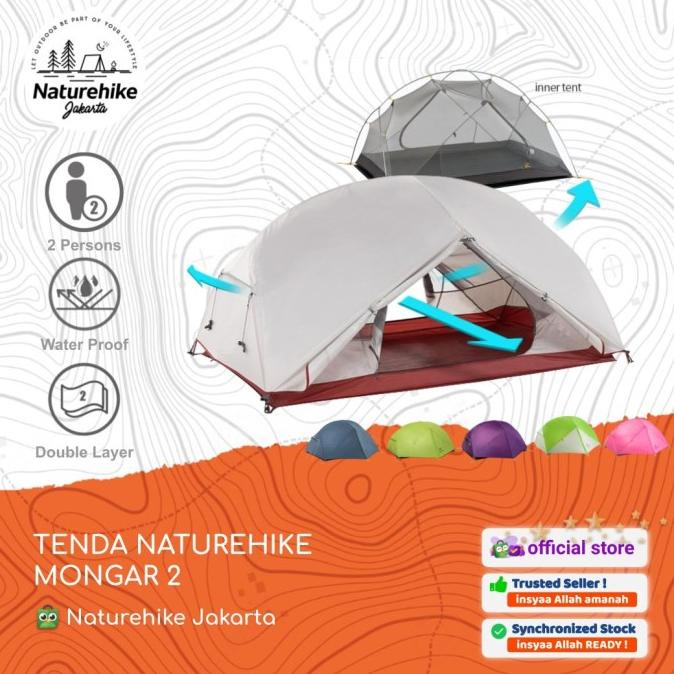 TENDA NATUREHIKE MONGAR 2 ORANG 210T / 20D NH17T007-M NH18M010-J 2P