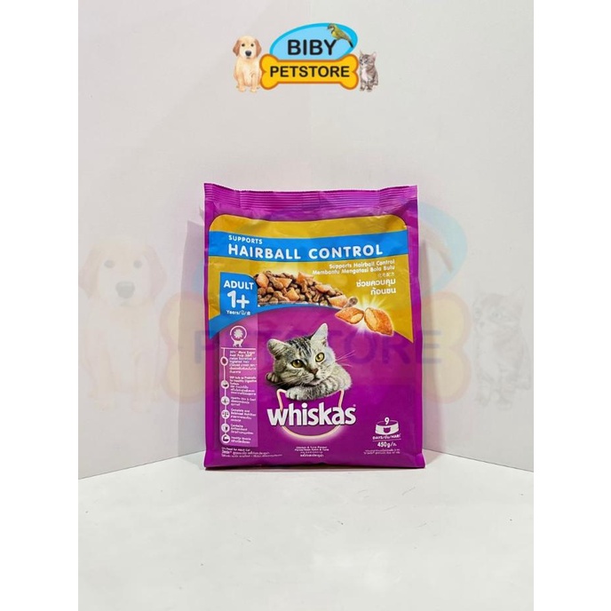 

\\\\\] Whiskas Adult 1+ Hairball Control Supports 450gr / Chicken Tuna Flavor