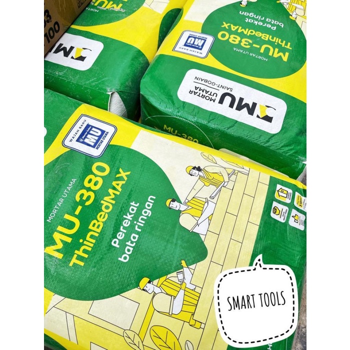 Ready Stok - Mu 380 40Kg Mortar Utama Semen Instant Perekat Bata Ringan Hebel Mu380