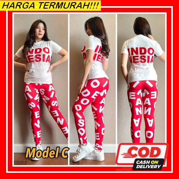 Dirgahayu Indonesia Baju Merah Putih Wanita Bj Merput Promo Merdeka Kaos Senam Wanita Lengan Panjang