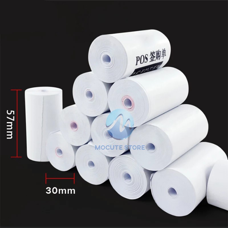 

Mocute - Paket 1 Box isi 100 Roll Kertas Printer Thermal Kertas Struk Kasir 58x30mm