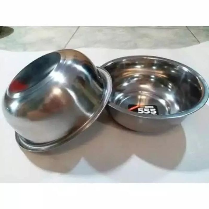 BASKOM STAINLESS/ WASKOM / MANGKUK STAINLESS MEREK 555 UKURAN 18CM