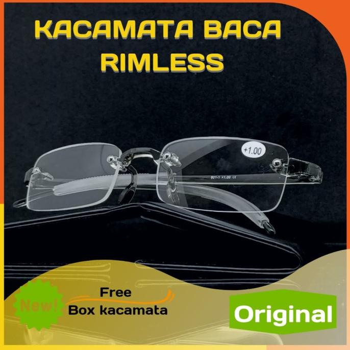 

Kcaamata Baca Plus Bor Rimless Frameless Tanpa Bingkai Pria Wanita