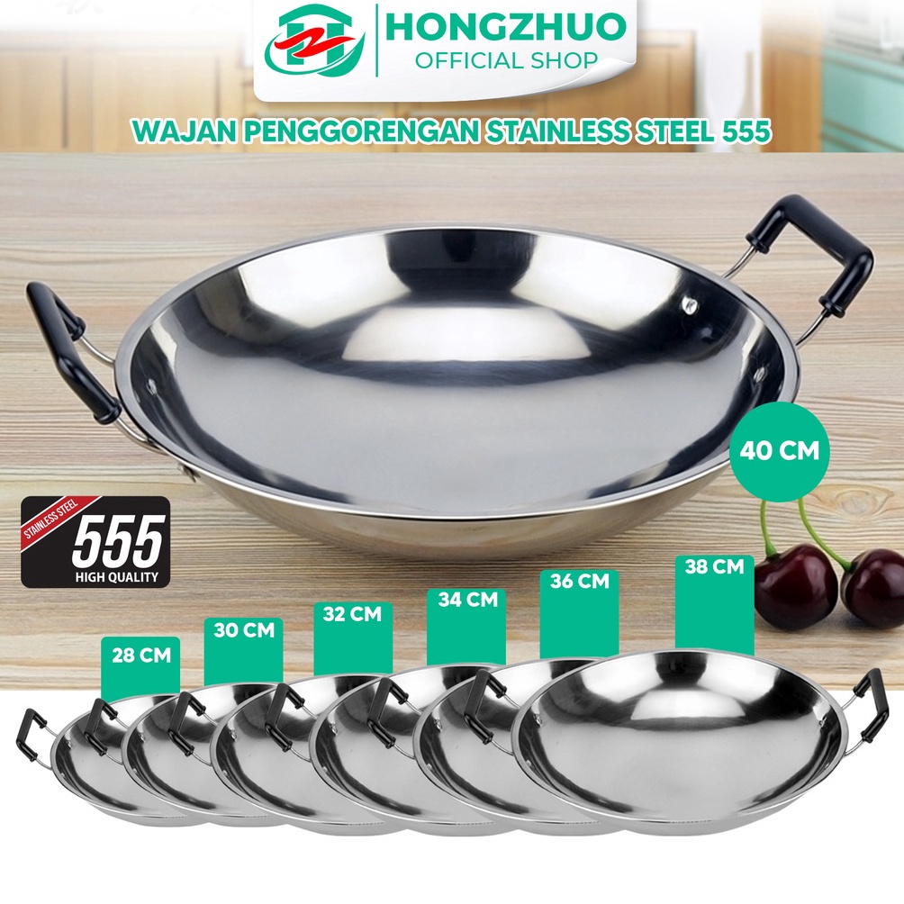 NBM-70 Hongzhuo  Wajan Stainless Teba  7 Ukuran Wajan / Stainless Steel 555 MQG