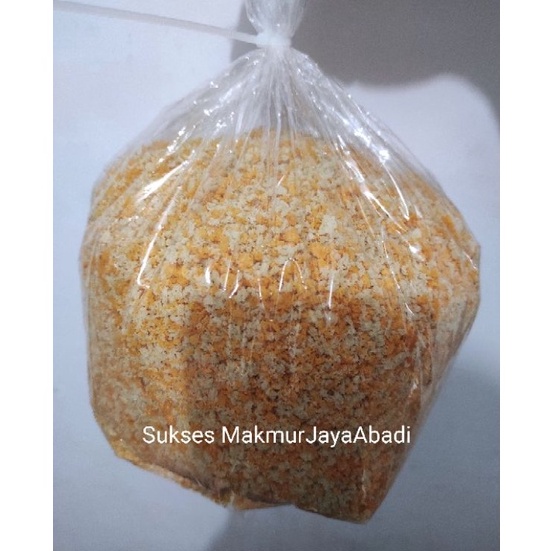 

Stok baru Bread crumb/tepung panir/tepung roti putih, mix, orange kemasan repack 1 kg. Kualitas TOP!