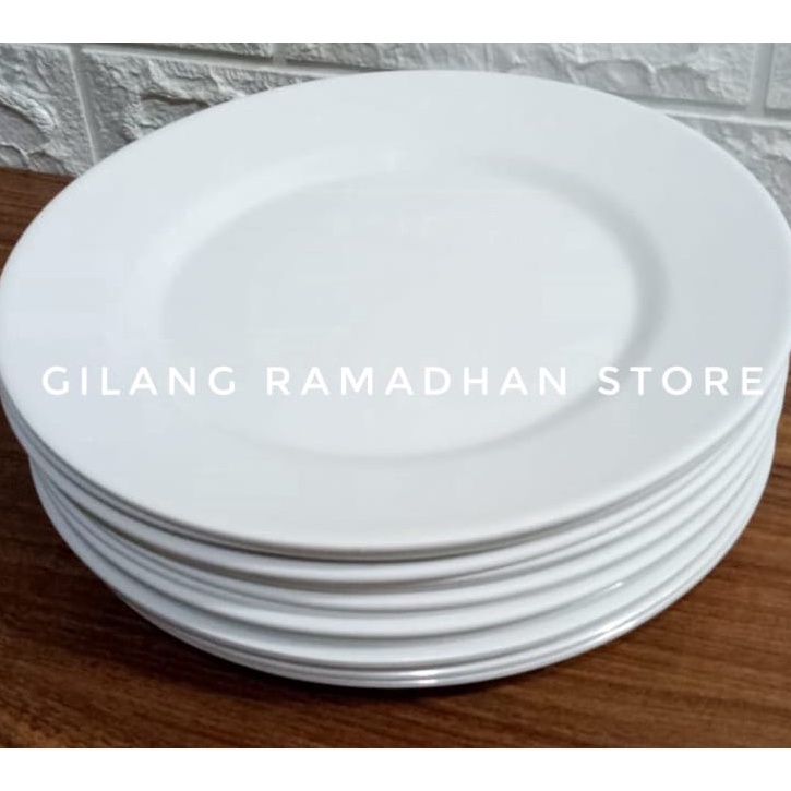 yN PIRING MAKAN MELAMIN CEPER POLOS UKURAN 10 INCH PUTIH ✱ ✶ ￣