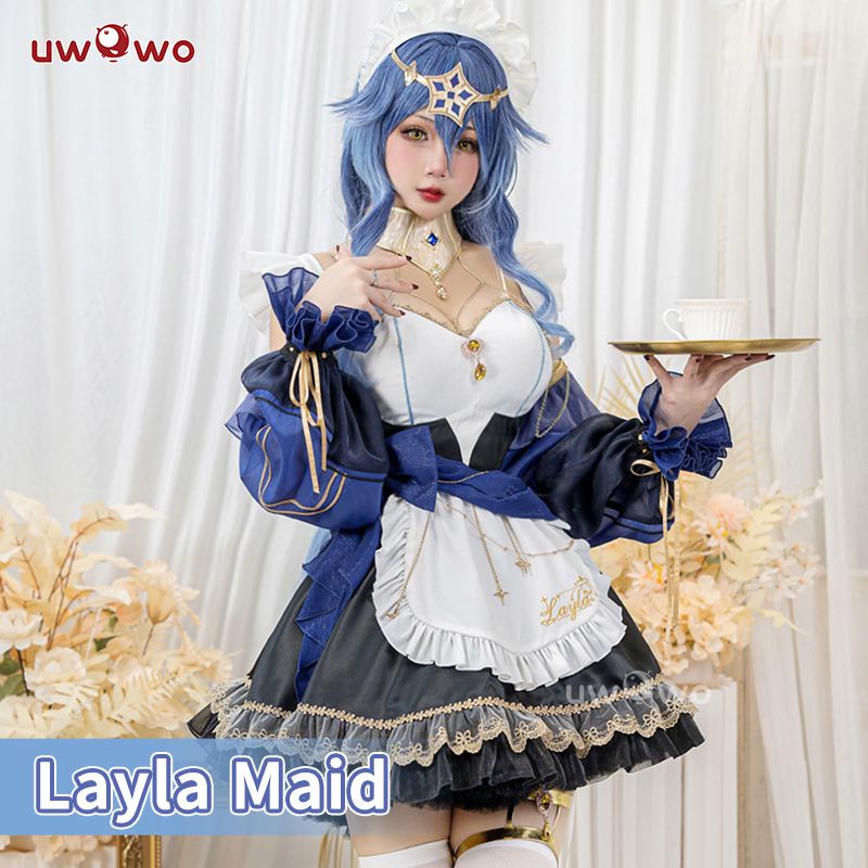 Layla Cosplay Maid Costume Maid Outfit Game Genshin Impact Fanart Exclusive Venti Cute Maid Dress Co