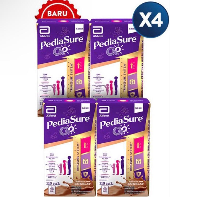 

trx4a4Zo Pediasure go cokelat vanila susu UHT cair 110 ml (isi 4)