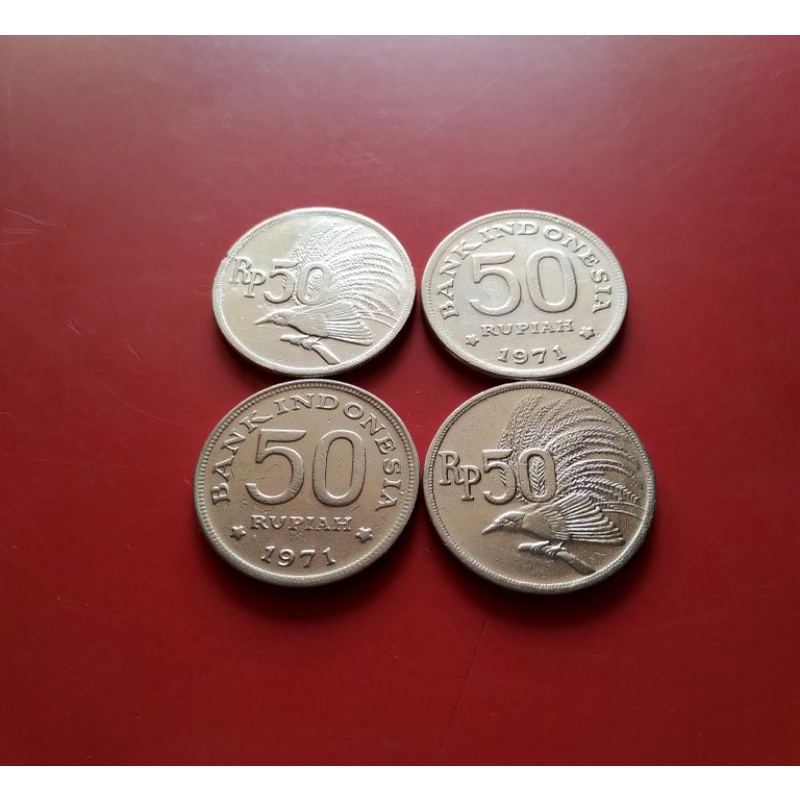 Koin Kuno 50 Rupiah BURUNG Tahun 1971 (Koin sudah di bersihkan)