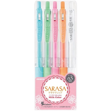 

Best Seller Zebra Sarasa Clip 0.5 Mm Gel Ballpoint Pen Milk Set Of 5 8 Color