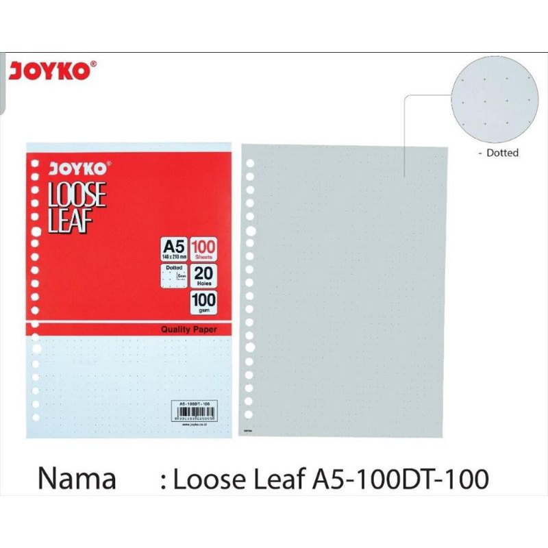 

Isi file loose leaf A5-100 TITIK Joyko