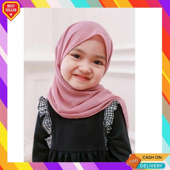 Jilbab Anak Sekolah Putih Hijab Perempuan Sd Tk Paud Khimar Warna Terb Jilbab Pashmina Tali Anak / 2