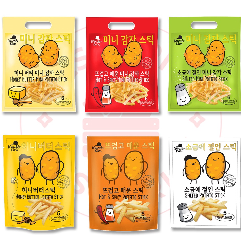 

★★★★ MASTER KIM - SEMUA VARIAN POTATO STICK (HONEY BUTTER/ HOT & SPICY/ SALTED POTATO) - 70/80 GR