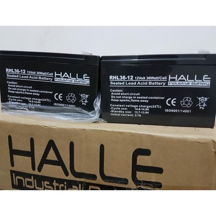 TERBARU  Baterai Halle VRLA 12V 36watt / Aki Halle 12v 36watt cel/ Aki surabaya PALING DICARI