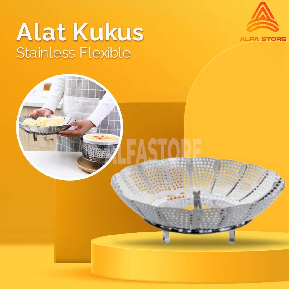 ' JI Kukusan lipat Stainless Steel Alat Kukus Serbaguna ❈ £