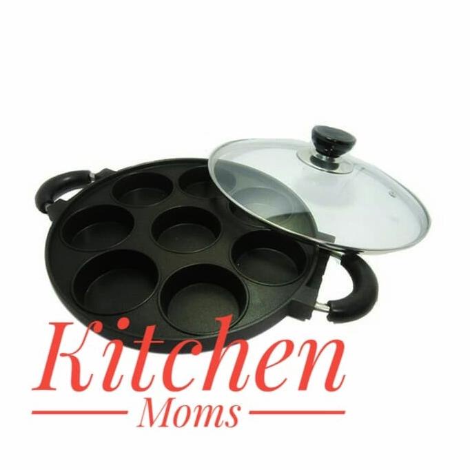 Terlaris Cetakan Martabak Mini, Kue Lumpur, Apem - Teflon 8 Lubang Datar