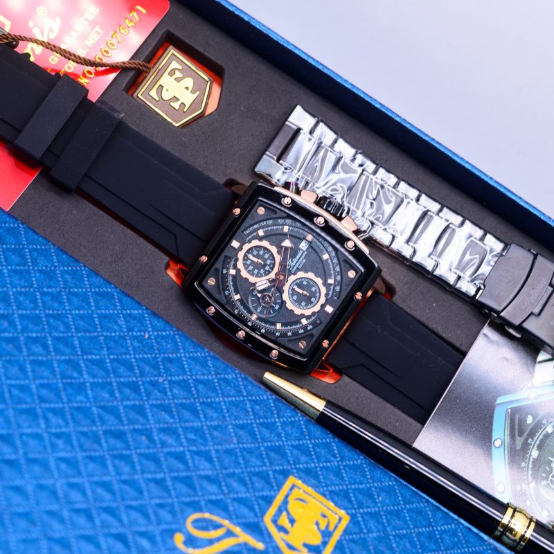 ORIGINAL Jam Tangan Pria Tetonis Paket Rantai