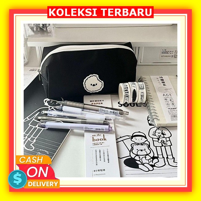 

[Kapasitas] Ins Pvc Pensil Case 2-Layer Siswa Anak Pulpen Tas Gadis Kawaii Sekolah Pen Case Tas Kosmetik Tas Multifungsi Tas Pensil Kapasitas Besar Kantung Penyimpanan Kanvas Hitam