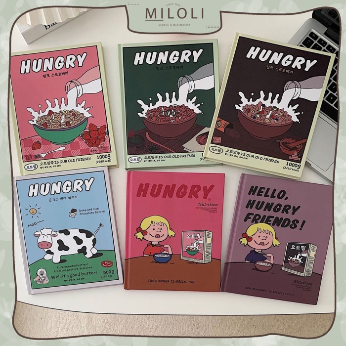 

[Miloli] Buku Tulis Hungry Polos Notebook Aesthetic - E0029