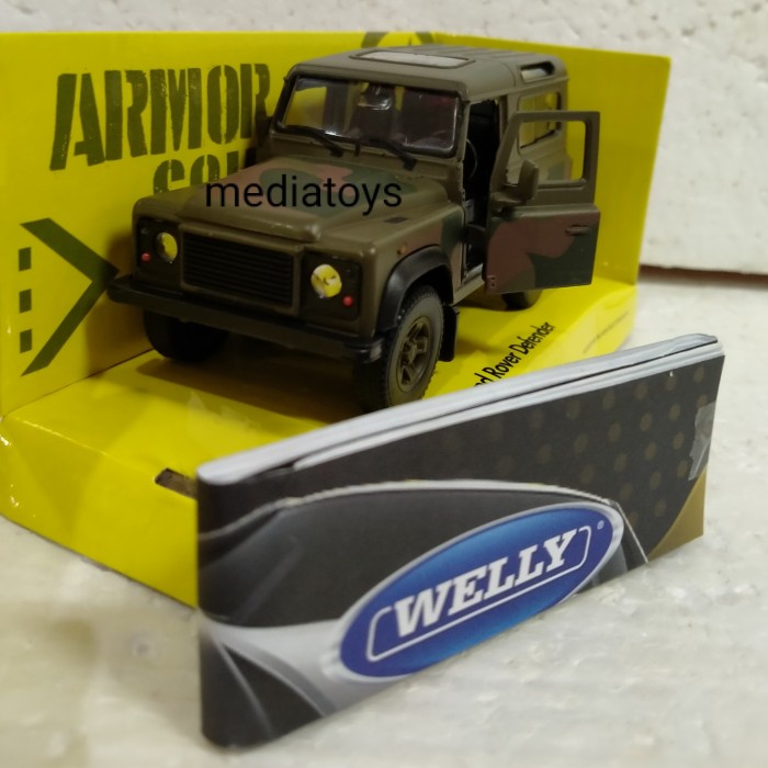 Diecast Welly 1:36 Land Rover Defender Army