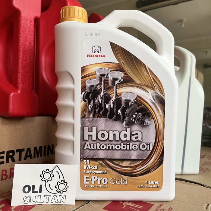Bestseller Honda Automobile Oil E-Pro Gold Sn 0W-20 4L Original Oli Mobil